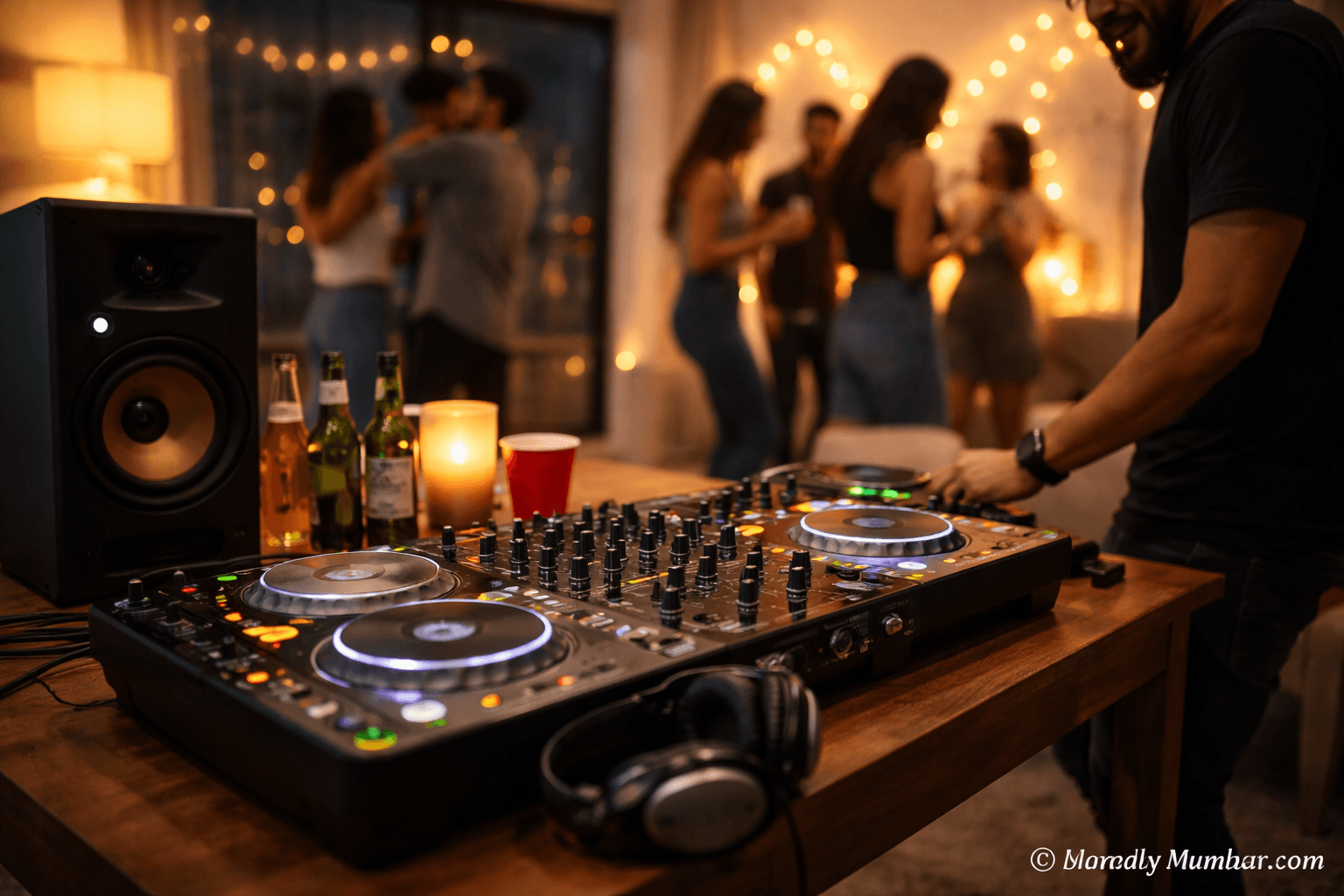 DJ setup at a house party in Mumbai